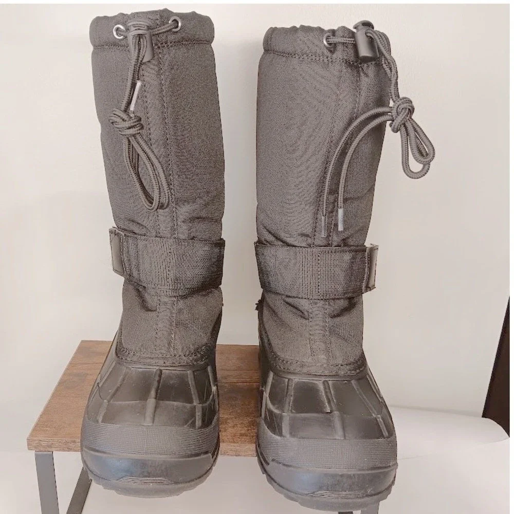 Kamik Greenwood Snow Boots Mens Size 8 Black Excellent Waterproof Insulated